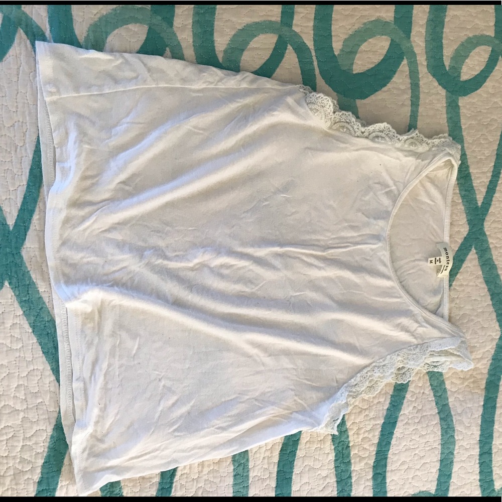 White tank with lace